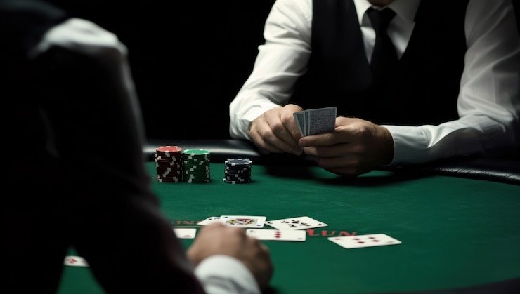 Dealer profesional sakti 123 di studio live meja blackjack dengan multi-camera setup